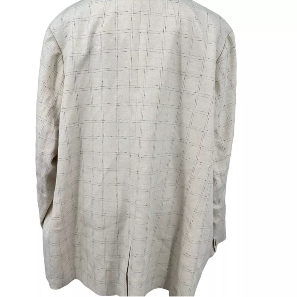 Madewell Cream/White Blazer Subtle Black Check Pattern Size 3X NWOT - Picture 5 of 8